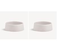 Beco Dog Bowl - Food & Water Steady Bowl, Recycled Plastic, Non-Slip Rubber Base, White, Small (Pack of 2)