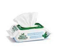 Beco Dog Eye Wipes - 1 Pack of 70, For Eye Discharge & Tear Stains, Gentle Cucumber & Chamomile Plant-Based Pet Grooming Wipes, Fragrance Free