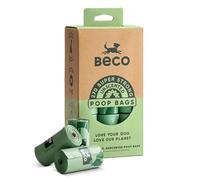 Beco Dog Poo Bags, 94% Recycled Plastic, Unscented Refill Rolls, 270 Bags | Extra-thick, 33x22cm & leakproof; heavy-duty, pocket-friendly dog poop bags; fit standard dispensers