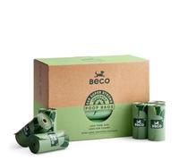 Beco Dog Poo Bags, 94% Recycled Plastic, Unscented Refill Rolls, 540 Bags | Extra-thick, 33x22cm & leakproof; heavy-duty, pocket-friendly dog poop bags; fit standard dispensers