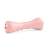 Dog Toy - Natural Rubber Chew Bone Toy with Treat Hole - Pink