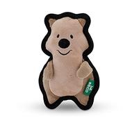 Beco Dog Toy for Small Dogs, Rough & Tough Recycled Soft Toy, Quokka, Small | Durable soft animal character featuring reinforced double stitched panels and puncture-proof squeaker
