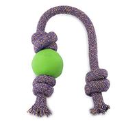 Beco Dog Toy - Natural Rubber Ball on a Rope, Small, Extra Strong, Chew Toy, Green