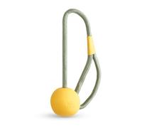 Beco Dog Toy - Natural Rubber Ball on a Rope Toy for Dogs - Yellow