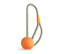 Beco Dog Toy, Natural Rubber Slinger Ball Toy for Dogs, Fetch Games, Orange | Springy easy-to-grip ball on strong recycled polyester throwing rope for games of fetch