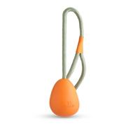 Beco Dog Toy, Natural Rubber Slinger Egg Toy for Dogs, Fetch Games, Orange | Springy easy-to-grip egg shape on strong recycled polyester throwing rope for games of fetch