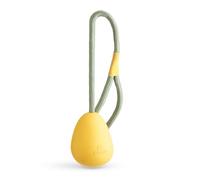 Beco Dog Toy, Natural Rubber Slinger Egg Toy for Dogs, Fetch Games, Yellow | Springy easy-to-grip egg shape on strong recycled polyester throwing rope for games of fetch