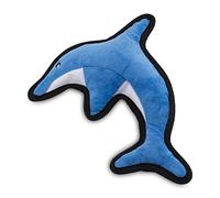 Beco Dog Toy - Rough & Tough Dolphin, Recycled Materials, Squeaker, Medium,Blue