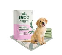 Beco Dog Training Pads - Fast Absorbent Puppy Pee Pads, 25 Pack | Leakproof housebreaking mats with built-in attractant, ultra-grip adhesive corner tabs, and dry top layer for clean floors