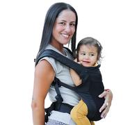 Beco Fly Ultralite Baby Carrier & Toddler Carrier - Compact, Foldable & Lightweight Baby Holder with Carry Bag, Front & Back Carry in the Hip-Healthy “M”-Position (15-45 lbs) - Black
