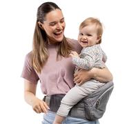 Beco Foldable Hip Seat Carrier - Baby 4-in-1 Easy-to-Use Carrier with Space-Saving Design for Newborn to Toddler (0-36 months/7-32.8 lbs (Gray)