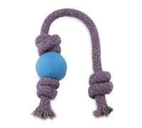 Beco Natural Rubber Ball On Rope Dog Toy - Blue - Small