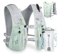 BECOJADDE Running Vest Hydration Backpack Lightweight 5L Water Pack with One 1.5L Water Bag for Men Women, Running Backpack Hydration for Marathon, Trail, Cycling, Hiking, Jogging Green