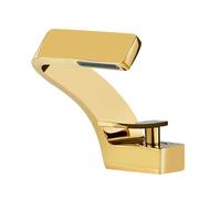 becola Single Hole Bathroom Sink Faucet, Single Handle Hot and Cold Water Mixer Tap, Lavatory Vanity Sink Faucet Including Two US Standard 3/8" Hoses-(Gold)