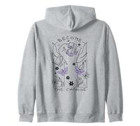 Become the Change - Feminist Empowerment Butterfly Design Zip Hoodie