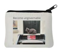 Become ungovernable Anarchy Funny Meme Neoprene Coin Purse Pouch 12x9cm White