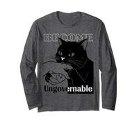 Become Ungovernable - Black Cat Biting Hand Funny Meme Long Sleeve T-Shirt