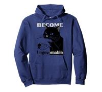 Become Ungovernable - Black Cat Biting Hand Funny Meme Pullover Hoodie