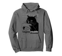 Become Ungovernable - Black Cat Biting Hand Funny Meme Pullover Hoodie