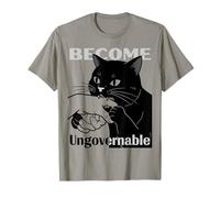 Become Ungovernable - Black Cat Biting Hand Funny Meme T-Shirt