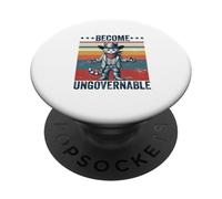 become ungovernable cowboy cat meme cat lover dark humor PopSockets Adhesive PopGrip