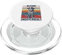 become ungovernable cowboy cat meme cat lover dark humor PopSockets PopGrip for MagSafe