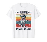 Become ungovernable Cowboy cat Meme cat Lover Dark Humor T-Shirt