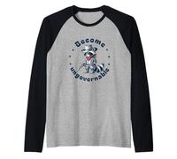 Become ungovernable Cowboy Raccoon Funny Trash Panda Raglan Baseball Tee