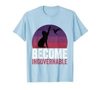 Become Ungovernable - Funny Cat Resist Political Corruption T-Shirt, Men, Baby Blue, Large