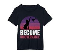 Become Ungovernable - Funny Cat Resist Political Corruption T-Shirt, Women's Plus, Black, 2X