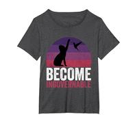 Become Ungovernable - Funny Cat Resist Political Corruption T-Shirt, Women's Plus, Dark Heather Grey, 2X