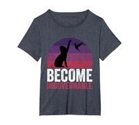 Become Ungovernable - Funny Cat Resist Political Corruption T-Shirt, Women's Plus, Heather Blue, 2X