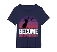 Become Ungovernable - Funny Cat Resist Political Corruption T-Shirt, Women's Plus, Navy Blue, 2X