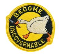Become Ungovernable Goose with Knife Patch, Funny Meme Animal Humor Embroidered Iron-On Sew-On Patch Goose Badge for Jackets, Backpacks, Hats, Uniforms, Jeans, DIY Gift for Her Him Friends 3 Inches