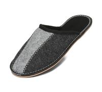 BeComfy Men's Felt Slippers Slippers Felt Rubber Sole Very Light Grey Black 40 41 42 43 44 45 46 EU, Graphite Black, 11 UK