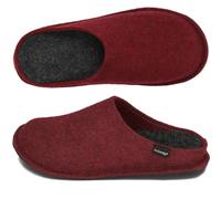 BeComfy Unisex Unisex Felt Slippers Made of Natural Wool Felt 36-46 EU, bordeaux, 8 UK