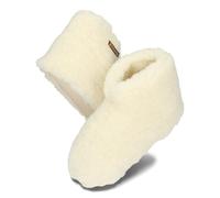BeComfy Unisex Warm Wool Slippers Women Men Sheep Wool Slippers 36-46 EU, White, 5 UK