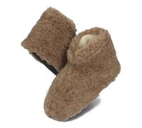 BeComfy Warm Slippers Women's Men's Sheep's Wool Slippers Low Wool Slippers Unisex 36-46 EU, brown, 5 UK
