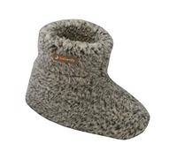 BeComfy Woman Men Warm Wool Slippers - Unisex - Sheep Wool with Anti-Slip Sole | Multicolour Beige, Checked, Grey | 3.5 UK - 11.5 UK (Dark Grey, numeric_7_point_5)