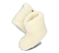 BeComfy Women Men Slippers Unisex Insulated Wool Shoes Wool Warm Winter Leather Handle 36-46 EU, White, 10 UK