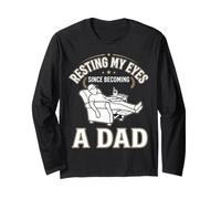 Becoming A Dad Sarcastic Tired Napping Grandpa Resting Eyes Long Sleeve T-Shirt