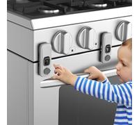 BECOMTO 2 Pack Oven Lock Child Safety Heat-Resistant,Baby Proofing Oven Lock with Strong Adhesive,Oven Safety Locks for Toddlers,Prevent Babies and Dogs from Opening, No Tools - Only for Flat Surface