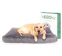 bECOsy® 100% Natural Latex | Waterproof & Machine Washable |Luxury Orthopaedic Cat Dog Bed | Grey Durable Soft & Cosy | Vegan (Large - 42 inch 107x71x10cm)
