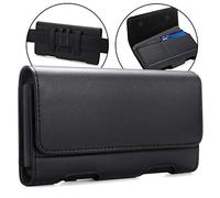 BECPLT for Samsung Galaxy S25 S24 S23 S22 5G S21 5G Holster Case, for iPhone 17 Pro 17 16 15 Pro Leather Pouch Case Holster with Belt Clip & Belt Loops with Card Holder for Apple iPhone 15 14 13 12