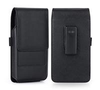 BECPLT Phone Holster for iPhone 16, 16 Pro,15 Pro,14 Pro, Galaxy S25, S24, S23,S22,S21 Leather 360 Swivel Belt Clip Cell Phone Belt Holder with ID Card Pouch Cover (Fits with Otterbox Commuter Case)
