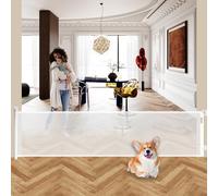 BECROWM 180cm/71 Inch Extra Wide Retractable Baby Gate for Large Openings, Safety Baby Gate for Doorways, Extra Long Dog Gates for Indoor, Outdoor, Child Gates for Wide Openings (White, 180cm)