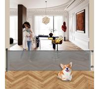BECROWM 180cm/71 Inch Extra Wide Retractable Baby Gate for Large Openings, Safety Baby Gate for Doorways, Extra Long Dog Gates for Indoor, Outdoor, Child Gates for Wide Openings (Grey, 180cm)
