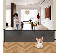 BECROWM 250cm/98 Inch Extra Wide Retractable Baby & Dog Gate for Large Openings, Safety Gate for Doorways & Wide Openings (Black, 250cm)