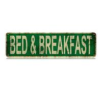Bed and Breakfast Slim Tin Sign Street Funny Metal Sign Wall Decor for Bedroom Farm Home Bar Garage Man Cave Wall Art Gift 4" by 16"