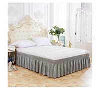Bed Base Valance Sheet Elastic Bed Ruffles Bed Skirt Soft Comfortable Wrap Around Fade Resistant Solid Color Bed Skirts Twin Full Queen King Size (Color : Grey, Size : King)